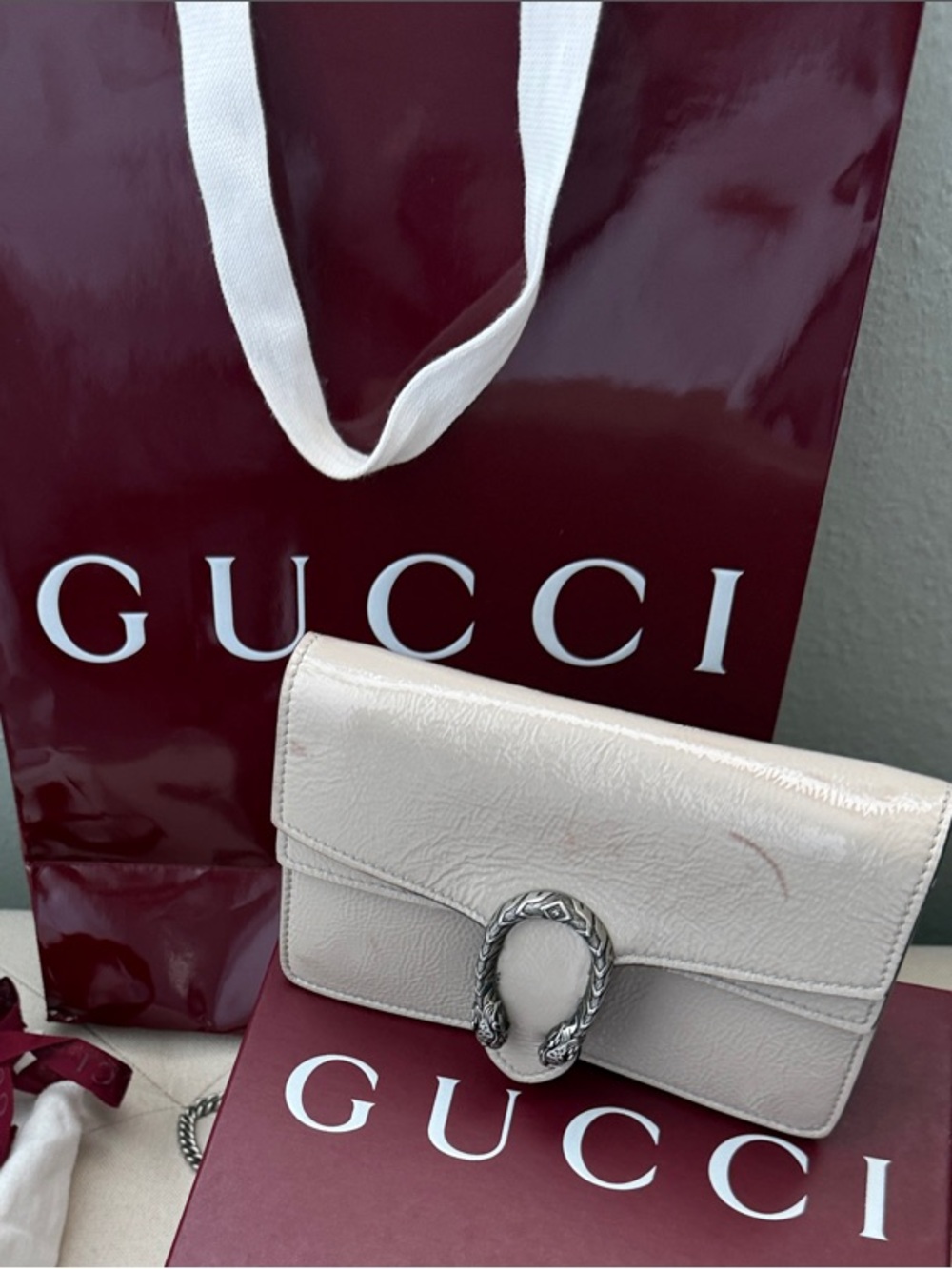 Gucci Dionysus Patent Super Mini Bag